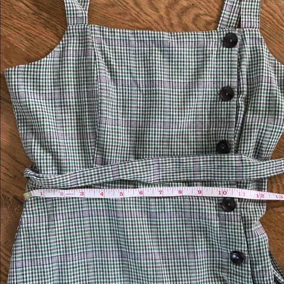 Green and black and white plaid summer dress - Picture 7 of 8